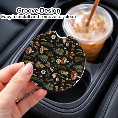 Absorbent Ceramic Car Coasters - 2 Pack, Stylish Design for Cup Holders