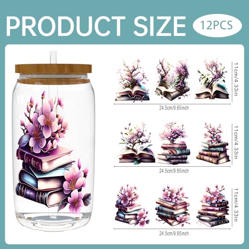 Sakura UV DTF Cup Wrap Transfers Stickers for 16 oz Tumblers 4 Pcs