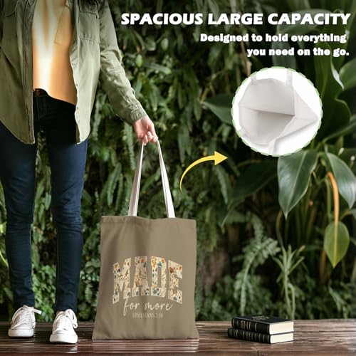 Christian Canvas Tote Bag for Women - Reusable Shopping Bag
