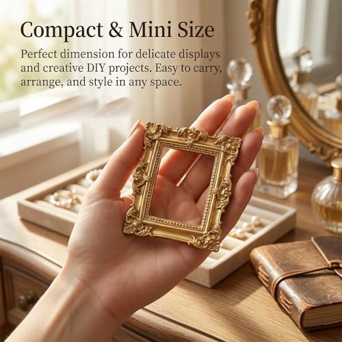 16 Pcs Vintage Mini Picture Frames - Antique Resin Photo Frames