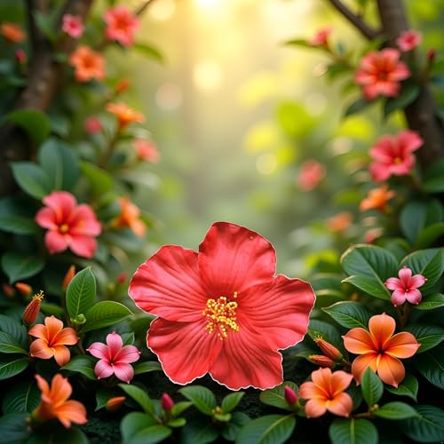 Red Hawaiian Flower Hair Clip Large Tropical Beach Hair Accessory
