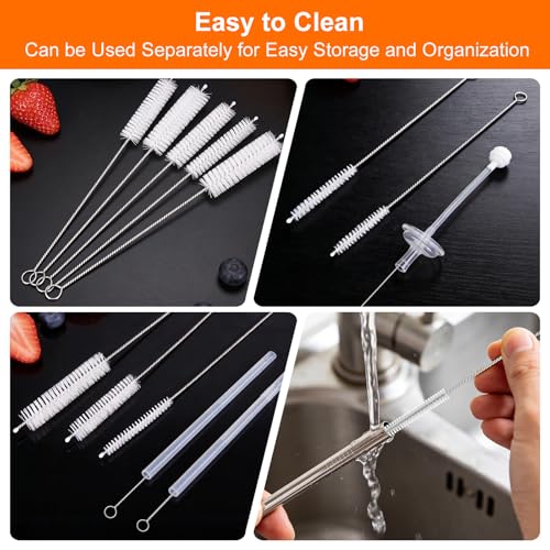 Tokyzexi Extra Long 8-Inch Straw Cleaner Brush 10-Pack