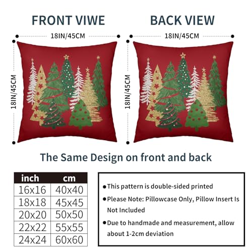 Robvobe Christmas Pillow Covers 18x18 Set of 2 - Tree Print Decor