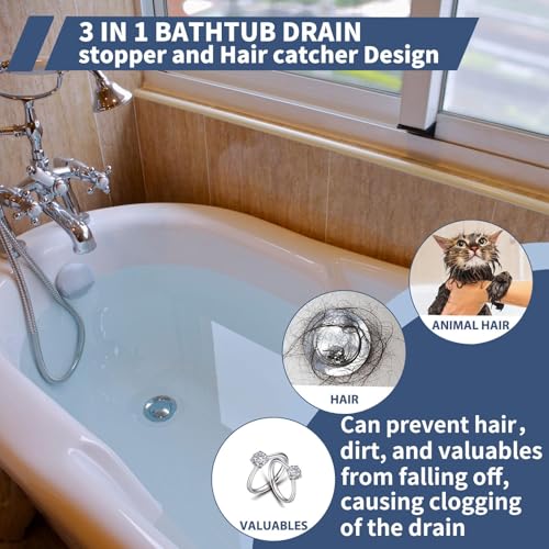 SIIU Universal Bathtub Shower Drain Stopper & Hair Catcher