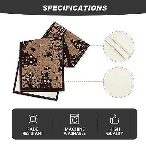 Halloween Table Runner 13x90 Inch Black Brown Polyester Home Party Decor