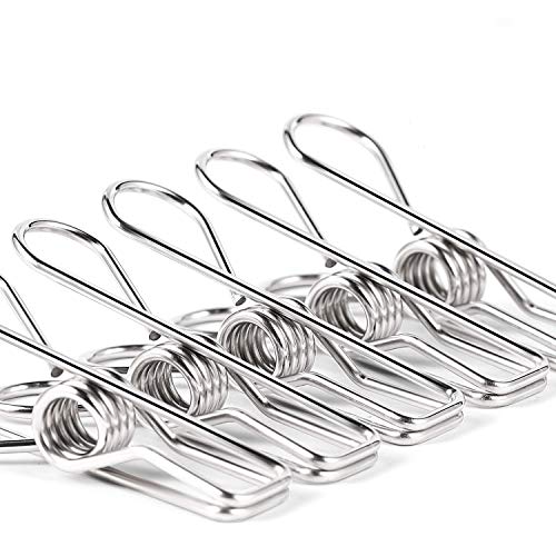 Heavy Duty Stainless Steel Clothes Pins - 28 Pack for Laundry