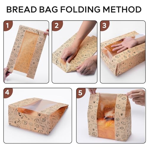 Betkou 24Pcs Bread Bags for Homemade Bread with Window - MBDMao24, Thick & Leak-Proof
