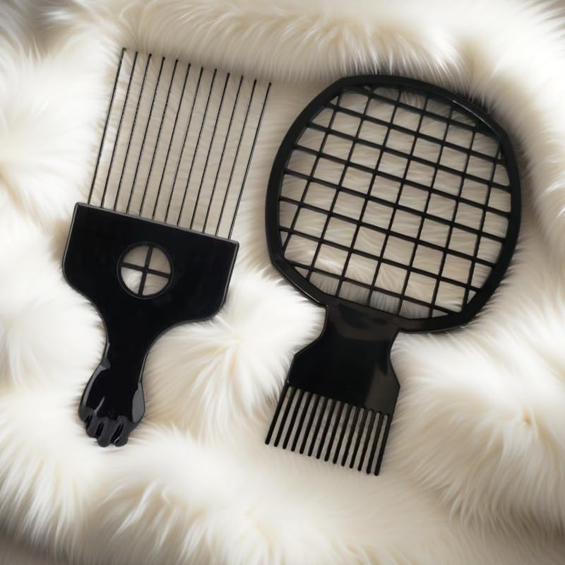 TIKIYOUN 2-in-1 Afro Hair Pick and Twist Comb Set for Curls