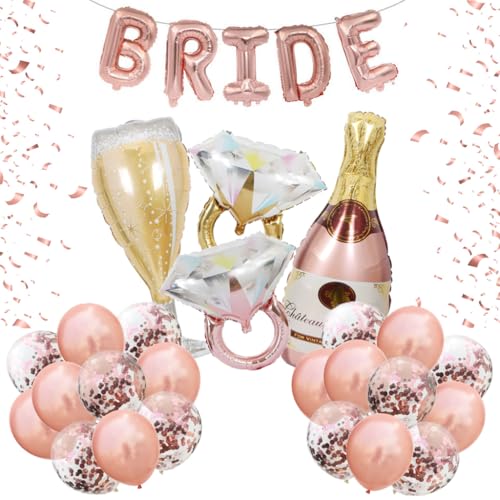 29-Piece Rose Gold BRIDE Balloon Kit for Bachelorette Party Decor