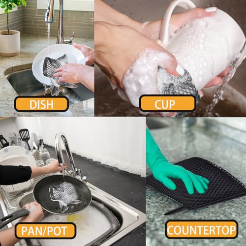 Premium Mesh Dish Cloths for Kitchen, Quick Drying Kitchen Washing