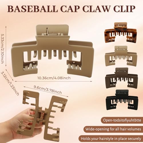 Hat Claw Clips for Baseball Caps 4-Pack Non-Slip Hair Clips