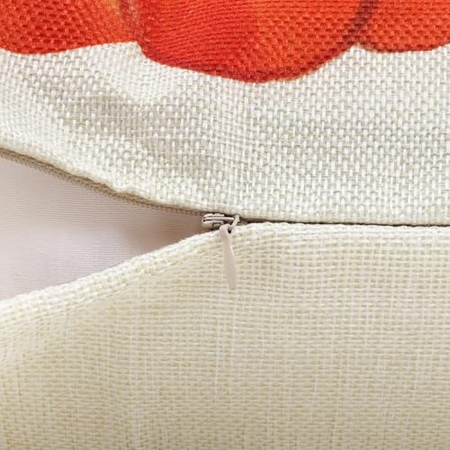 Autumn Pumpkin Throw Pillow Covers - Set of 4, 18x18 inches