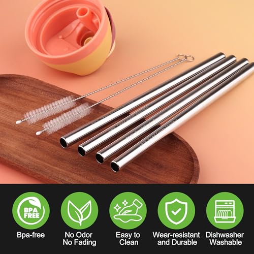 Mucostaw Metal Straw Replacement for Owala FreeSip 24 oz & 32 oz Bottles