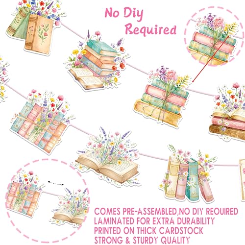 Book Themed Retirement Party Banner Set - Floral A New Chapter Decor