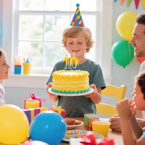 Number 1 Cartoon Birthday Cake Candle for Kids - Yellow Jeans Theme