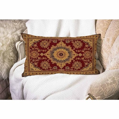 Smooffly Swn20 Vintage Boho Cotton Linen Throw Pillow Cover 12x20 Inches