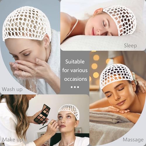 Mesh Crochet Hair Nets for Sleeping 2-Pack Breathable Sleep Cap