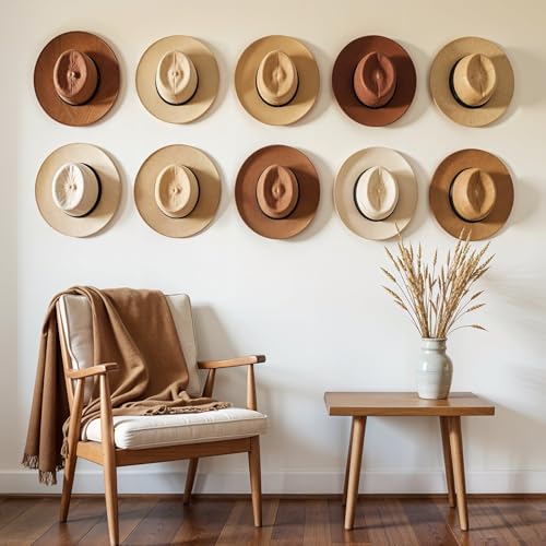 Dntorx Wall Hat Hooks - 8 Pack Cowboy Hat Rack Holders, Black