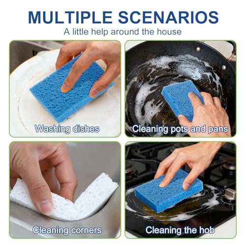GCYQOOD Cellulose Sponges for Dishes - 4 Pack, Eco-Friendly Cleaning