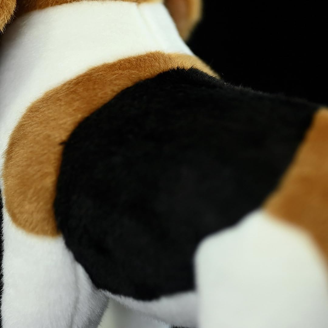 Realistic Beagle Plush - 11.4'' Large Beagle Dog Stuffed Animal - Plushy and Squishy Pillow - Cute Dog Puppy Animal Plushie