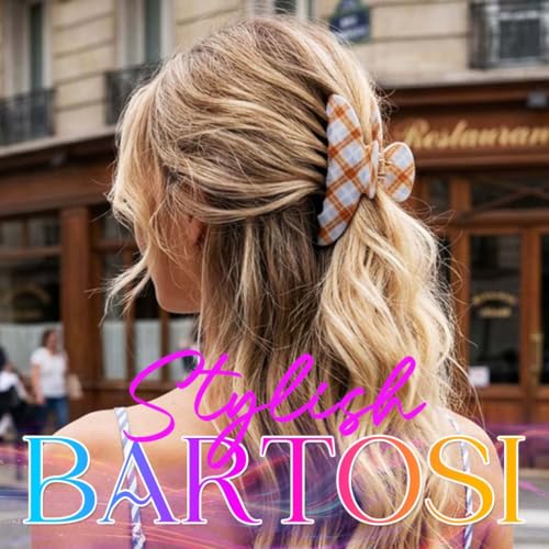 BARTOSI Checkered Hair Claw Clips Pack of 2 Acrylic Hair Jaw Clips