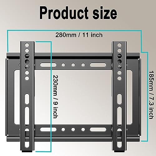 Fixed TV Wall Mount for 14-42 Inch TVs, Slim VESA Bracket