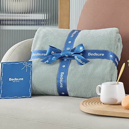 Bedsure Twin XL Fleece Blanket - Sage Green, Lightweight & Cozy