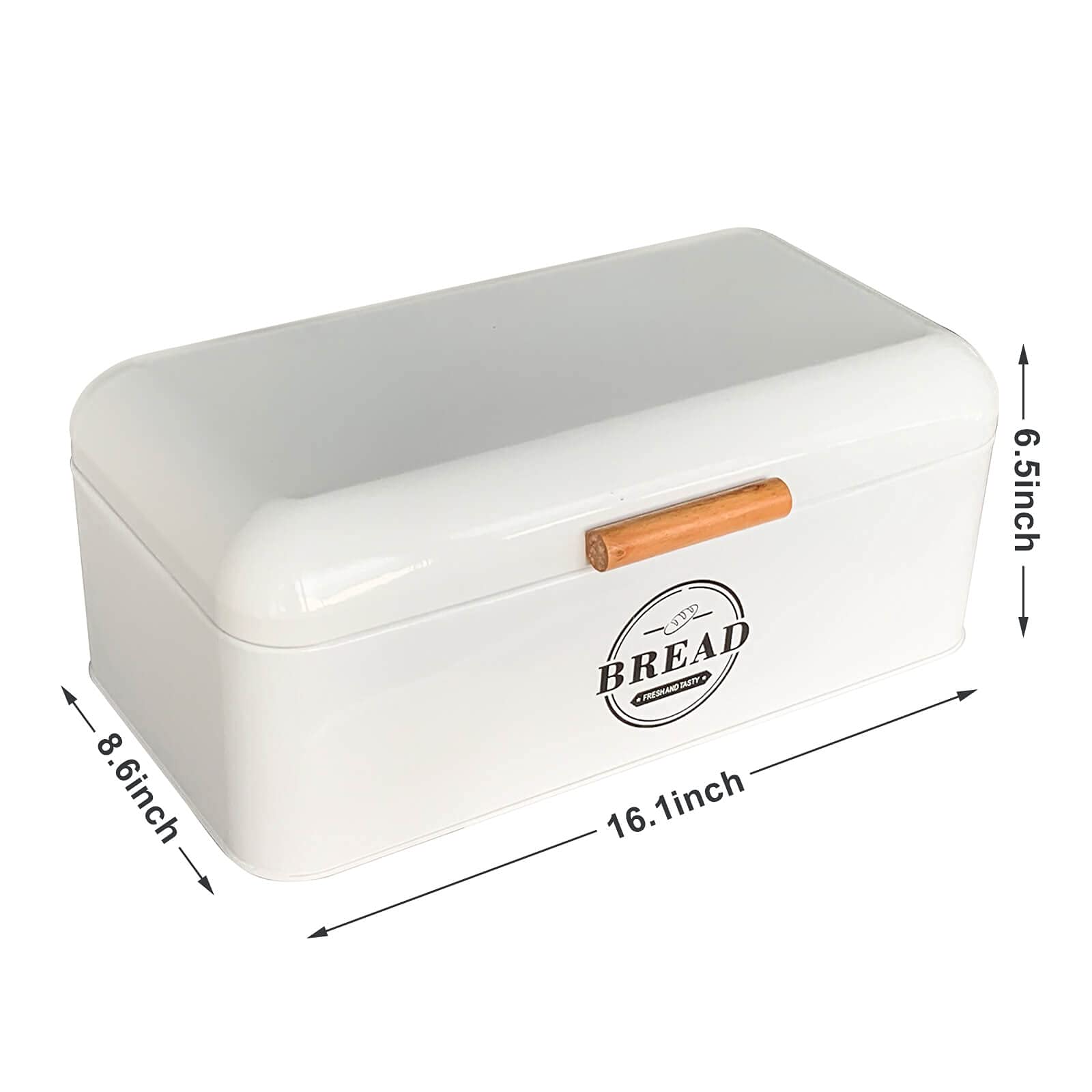SOTECH Large White Bread Box with Lid,Farmhouse Bread Box in White Metal Extra Large Bread Storage Container for Kitchen Countertop and Room Decor