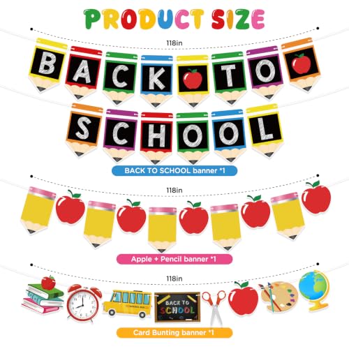 Back to School Decorations Banner Set - Reusable & Pre-Strung