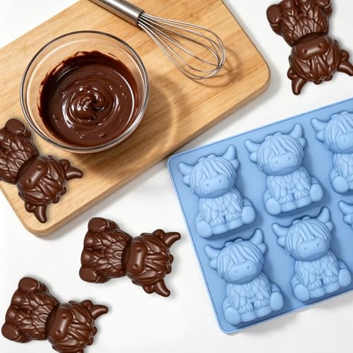 Highland Cow Silicone Ice Cube Tray - Flexible Mold for Drinks & Candy