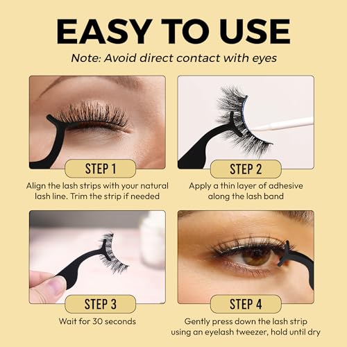 Eyesy Lash Clear Eyelash Glue - Waterproof Strong Hold Adhesive for False Lashes and Clusters