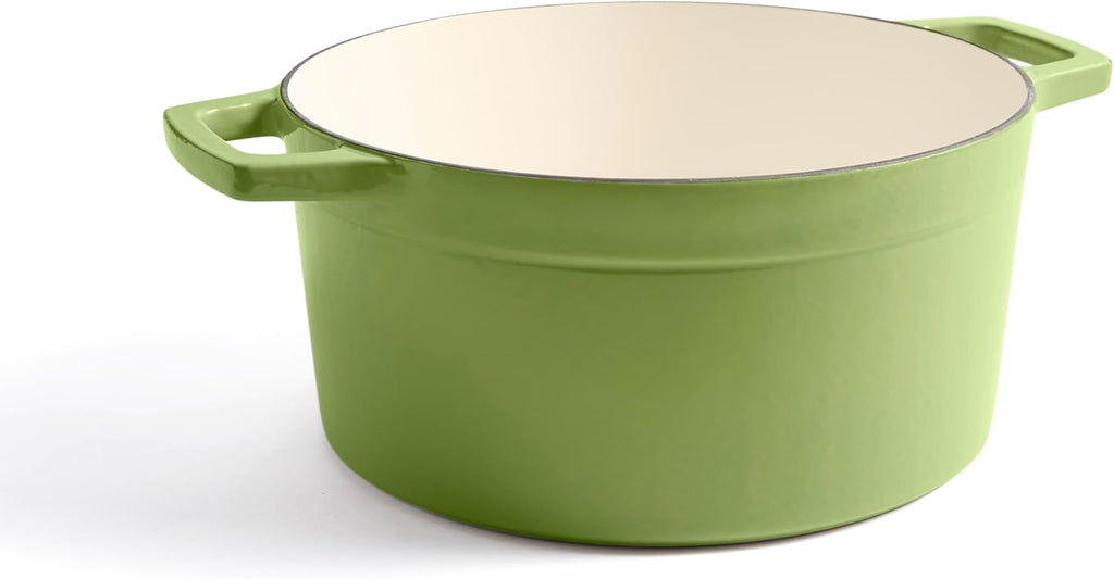 Martha by Martha Stewart 7 QT Enameled Cast Iron Dutch Oven with Lid - Bay Leaf Color