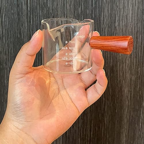 Borosilicate Espresso Measuring Cups with Handle - 2.5oz