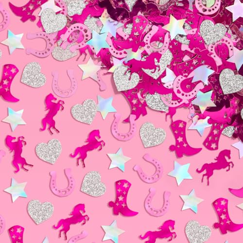 xo, Fetti Pink Pony Club Confetti - 200 Count Western Party Table Decor