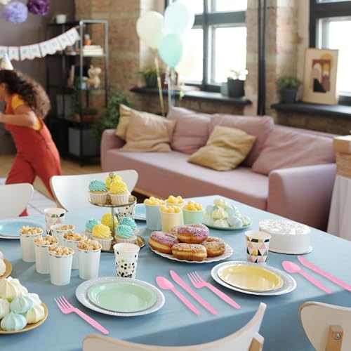 Kochorie 90-Piece Pink Disposable Plastic Cutlery Set - Heavy Duty Flatware