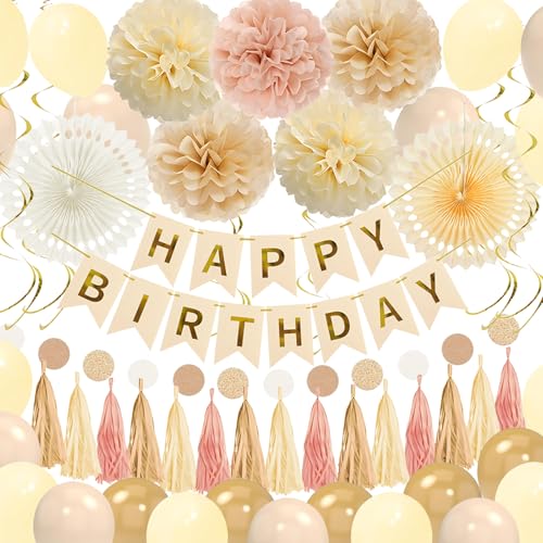 Frigg Champagne Gold Birthday Party Decorations Kit for Women & Girls
