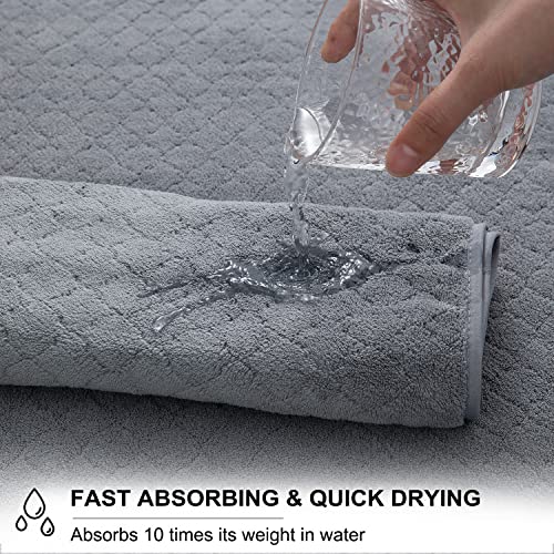 Ycosy 2 Pack Grey Hand Towels - Ultra Soft, Quick Dry Microfiber