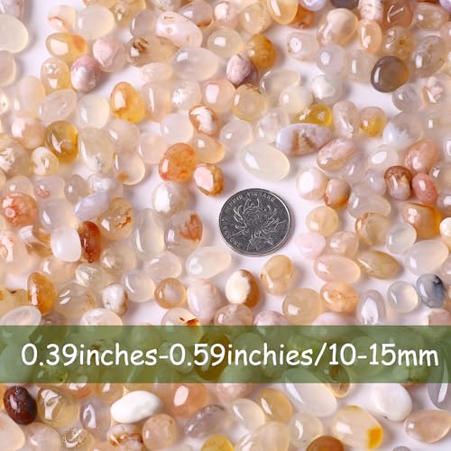 Natural Polished Cherry Agate Tumbled Stones 10oz Gemstones for Home Decor and Energy Healing