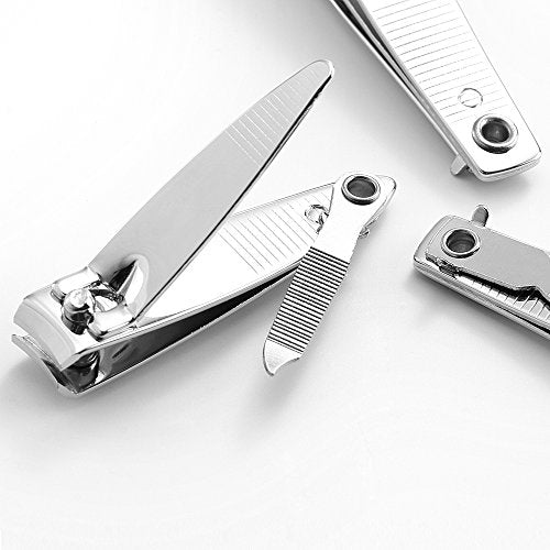 QLL 4 Pcs Professional Stainless Steel Nail Clippers Set with Nail File