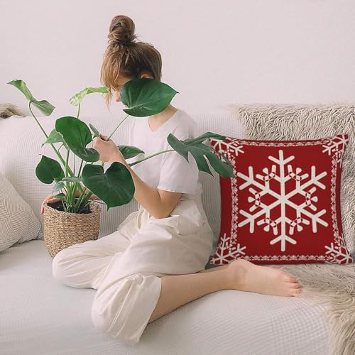 NIDITW Set of 2 Red Wine Snowflakes Throw Pillow Covers 18x18