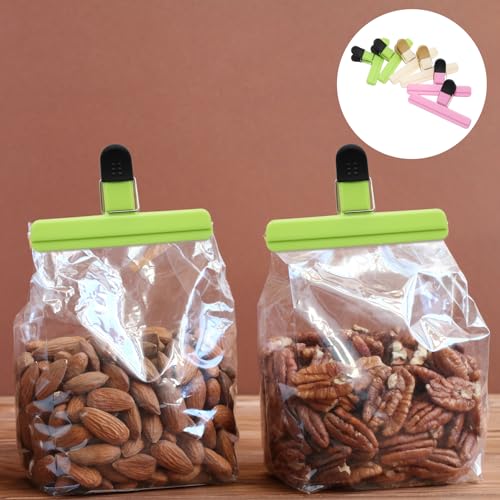 Large Plastic Food Bag Clips 6 x 3.5 Inch Assorted Colors 6 Pack