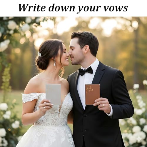 Lusofie Wedding Vow Books - His and Hers Leather-Look Journals