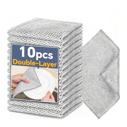 10PCS Double-Layer Non-Scratch Steel Wire Cleaning Cloths