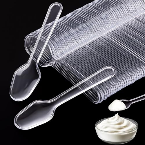550 Pcs Mini Disposable Tasting Spoons - Clear Plastic Cutlery