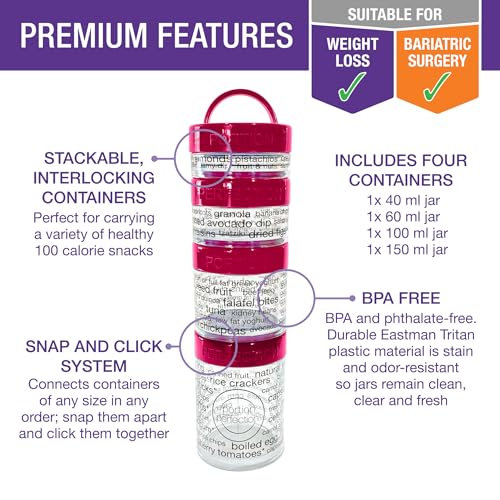 Pink 100 Cal Portion Control Snack Containers for Weight Management