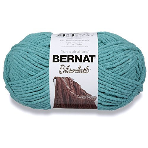 Bernat Blanket Yarn - Super Bulky Chenille Yarn in Light Teal (10.5 oz)