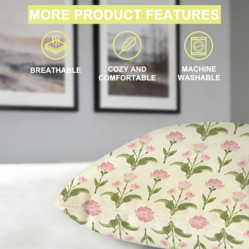 Identiy Vintage Floral Throw Pillow Cover 18x18 Inch - Pack of 1