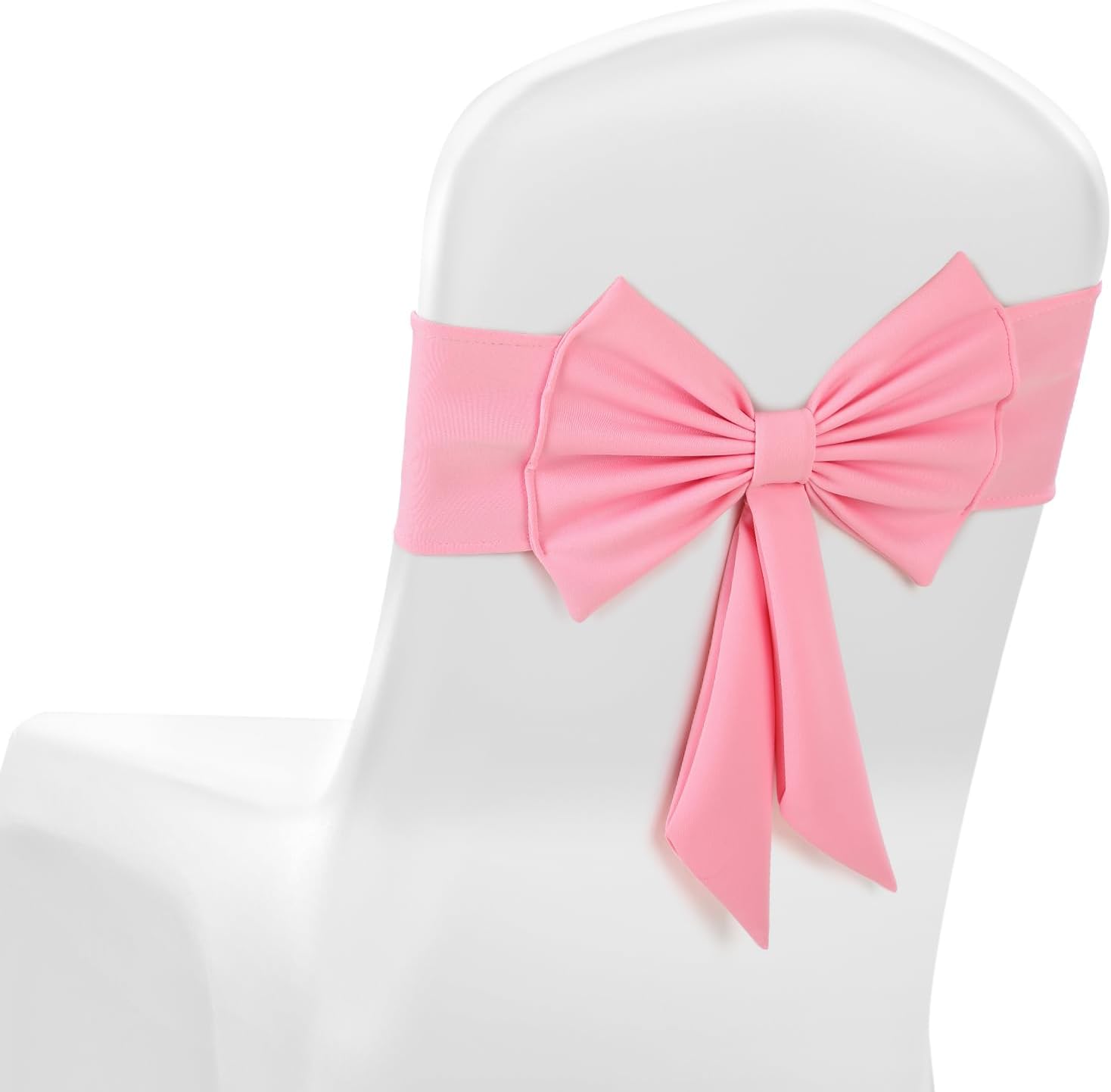 Skiennix Spandex Chair Sashes - 10 Pcs Elastic Chair Bows for Weddings & Events | Pink