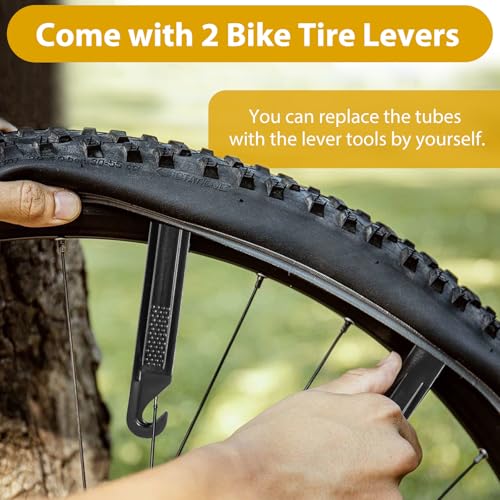 2 Pack 12 Inch Bike Tube AV32mm Schrader Valve, Bicycle Inner Tube with 2 Tire Levers Fit 12 x 1.75/1.9/1.95/2.0/2.1/2.125, Butyl Rubber Inner Tube for Kids/Mountain/MTB Bike