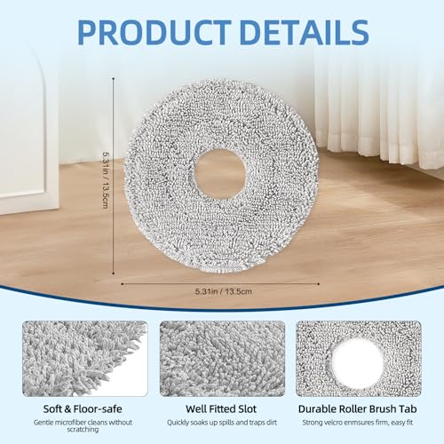 4-Pack Microfiber Mop Pads for Dreame L40 Ultra & Robot Vacuum Models